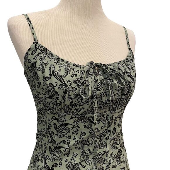 H&M Sage Green Paisley Ditsy Floral Pheasant Cami Lightweight Mini Sundress - Picture 2 of 7